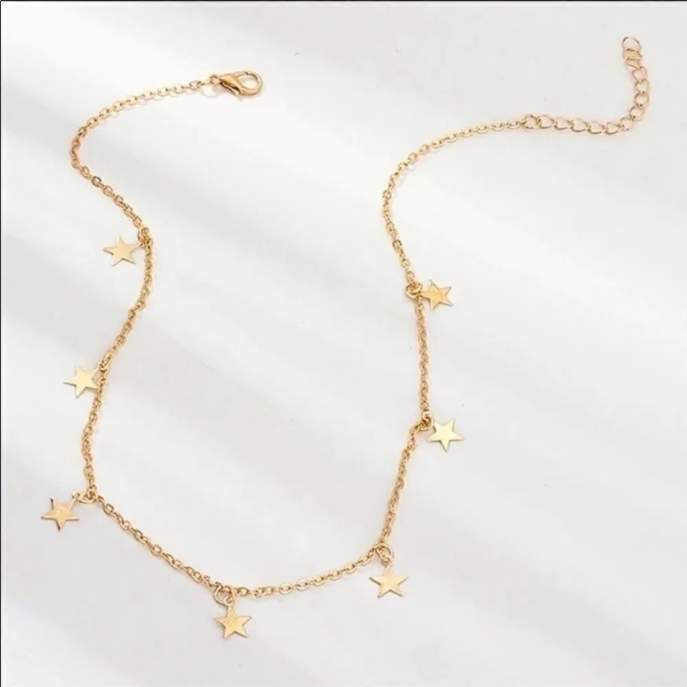 Necklace Chocker Stars Zinc Alloy - Picture 2 of 5